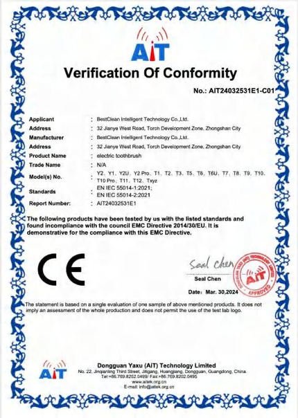 CE Verification of Conformity